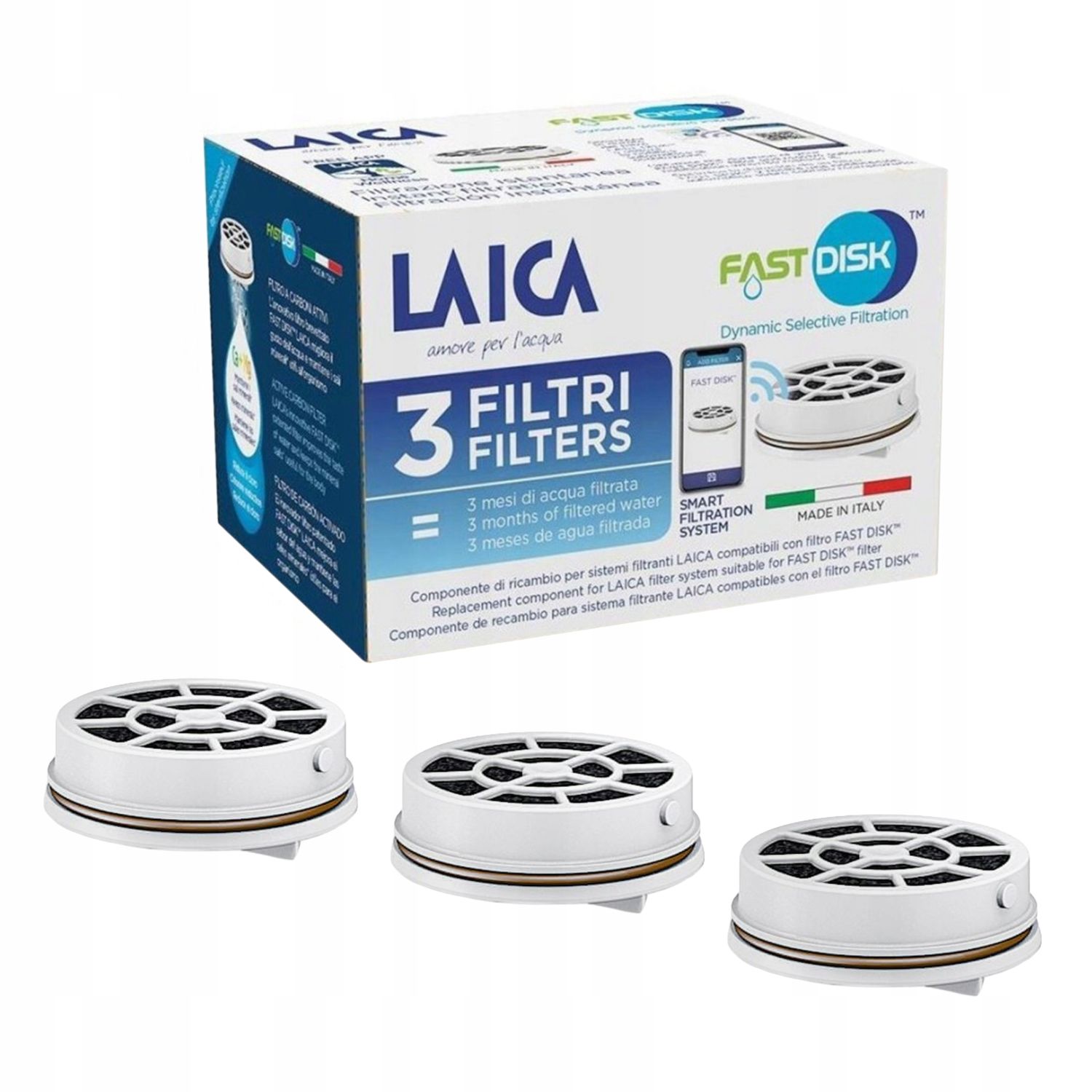 LAICA FAST DISK FD03A wkłady filtrujące do wody 3 szt