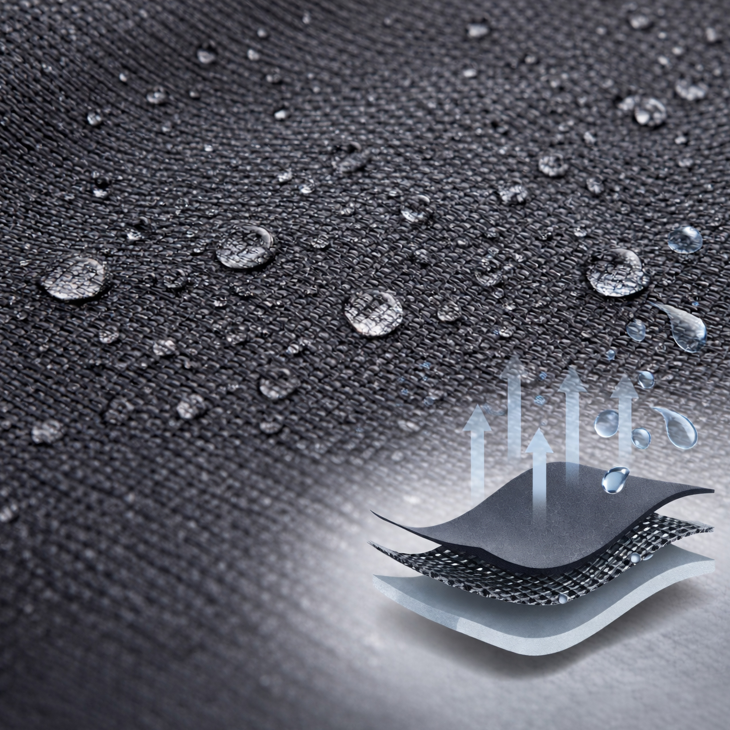 Leżak ogrodowy składany regulowany z zagłówkiem i stoliczkiem czarny materiał odporny na wilgoć