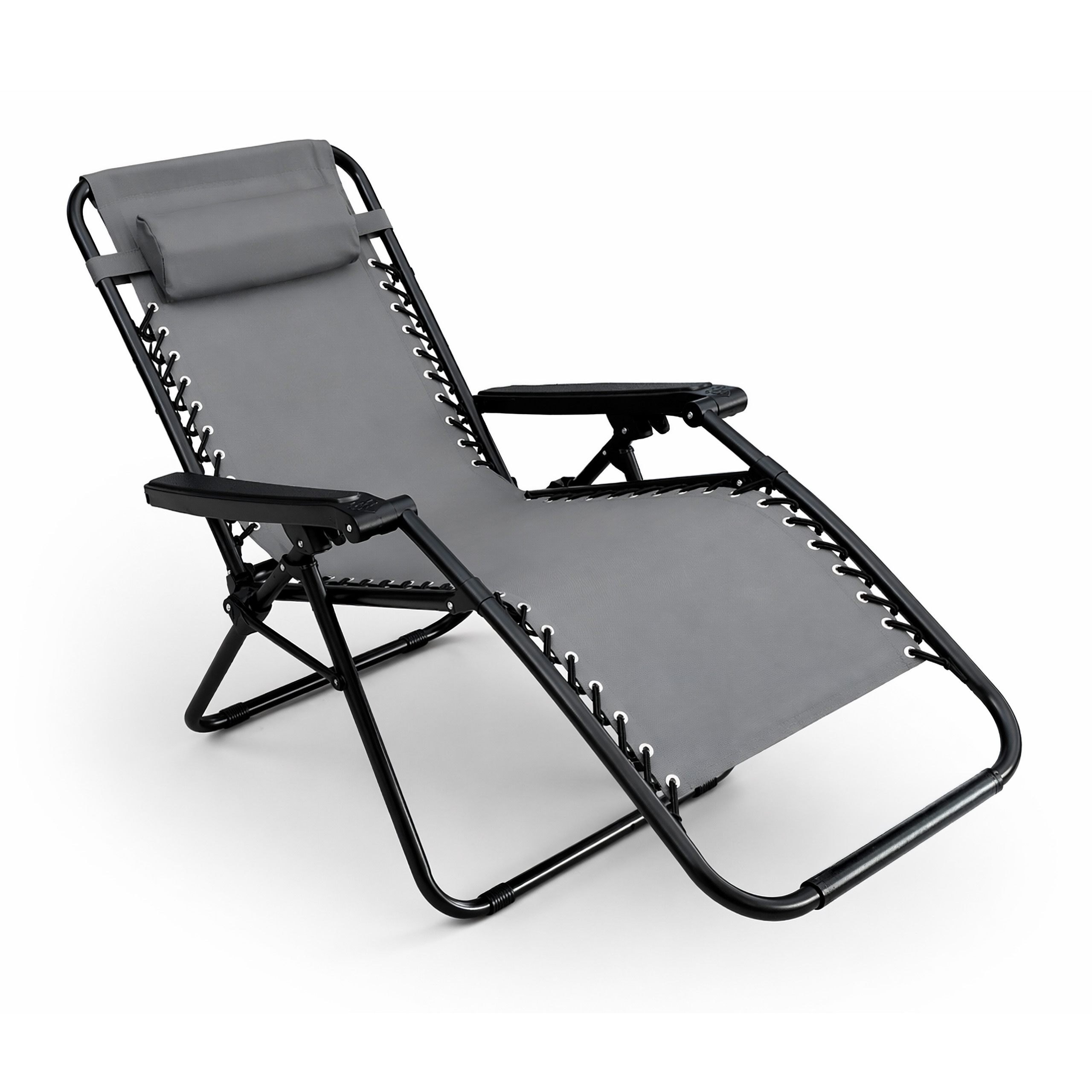 Leżak ogrodowy składany z zagłówkiem