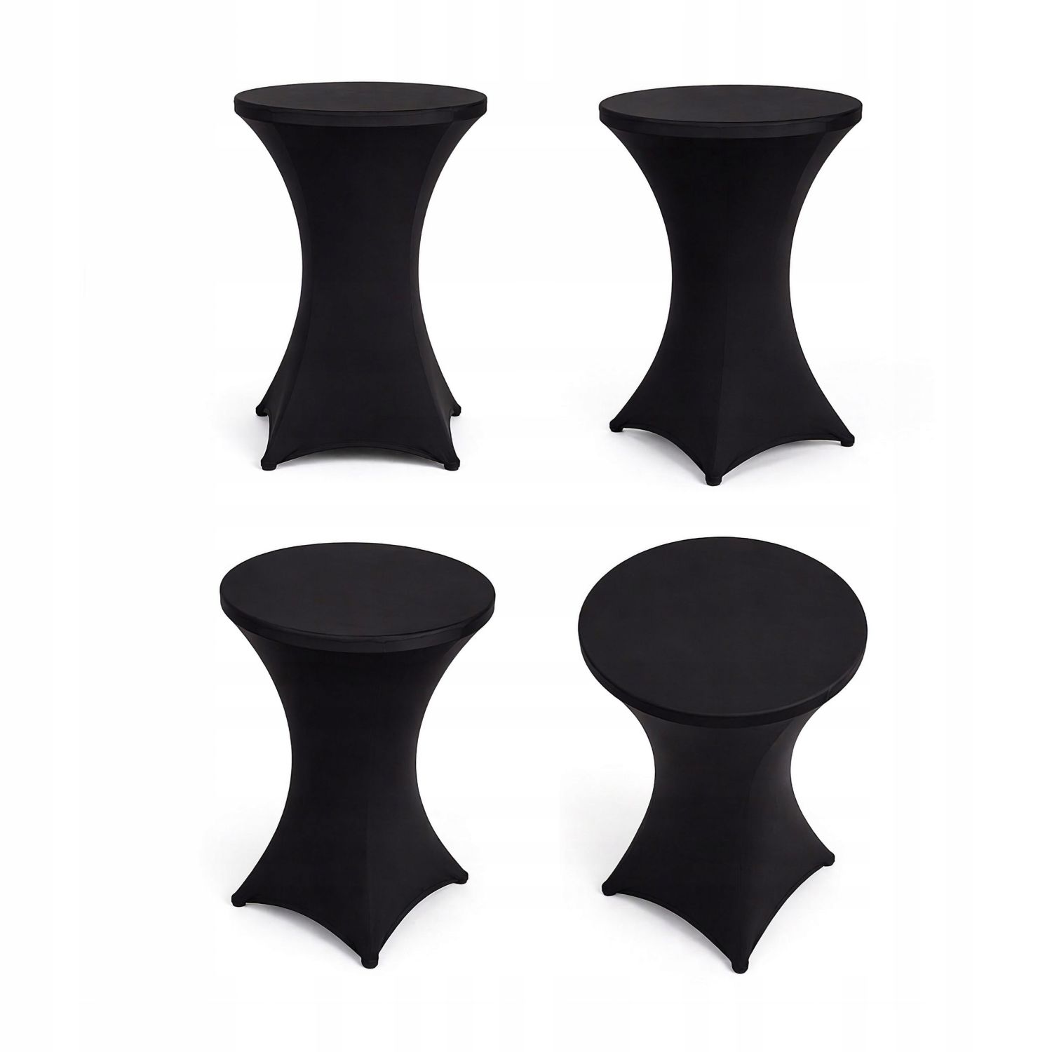 NUFORMA 80 cm Pokrowiec na stół bankietowy okrągły elastyczny kieszenie na nogi