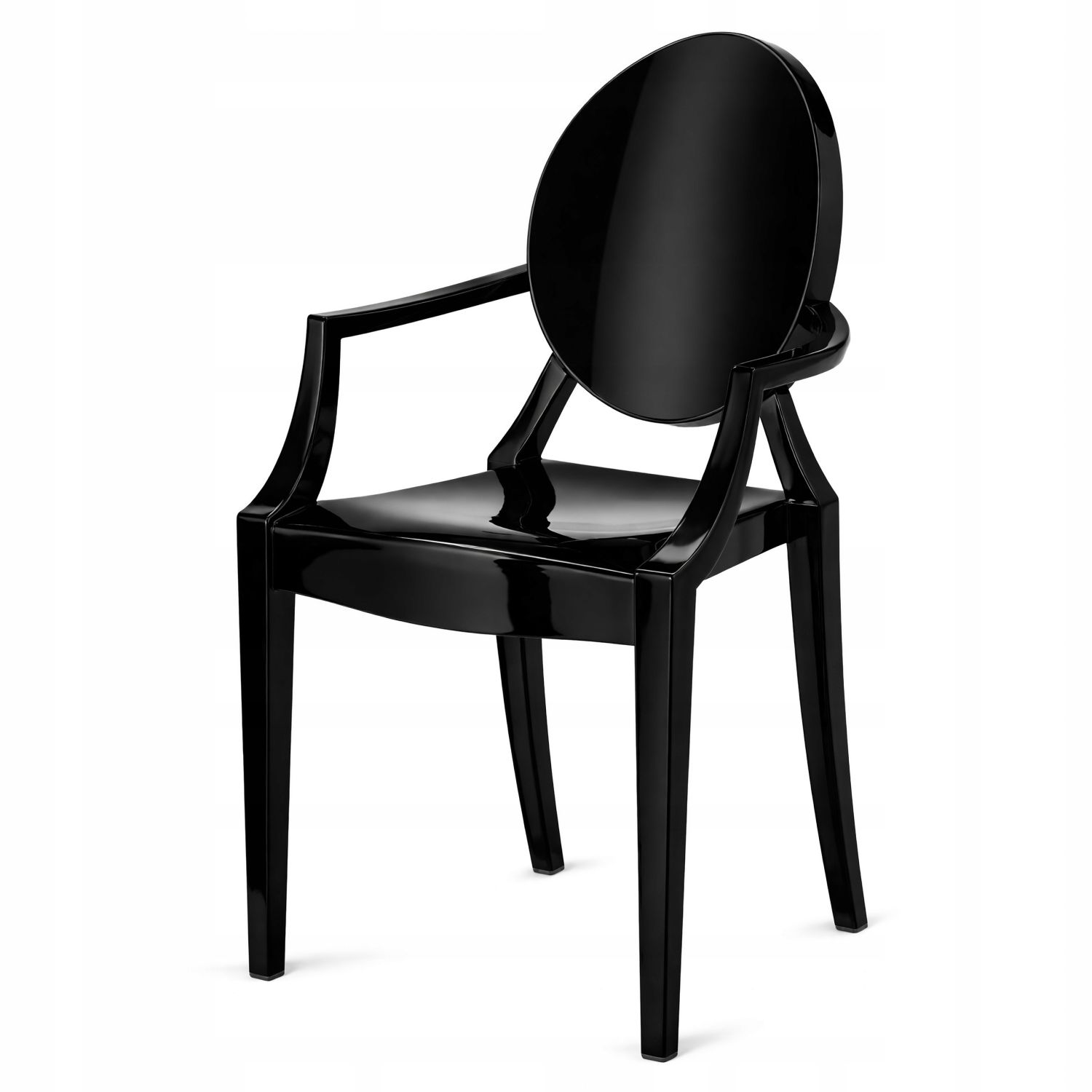 Krzesło LOUIS czarne połysk do eleganckich wnętrz