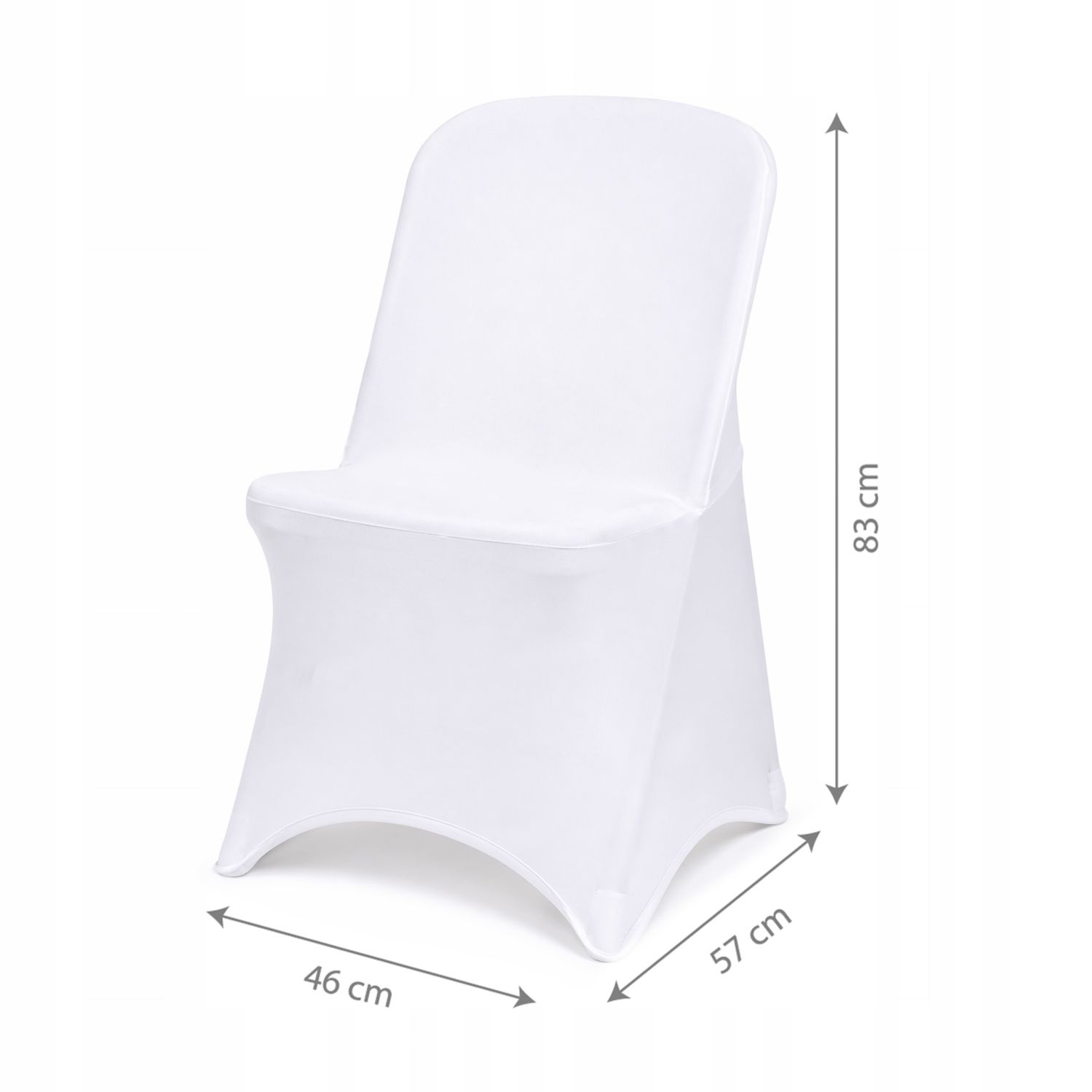 NUFORMA 250 GSM Pokrowiec na krzesło bankietowe biały elastyczny specyfikacja