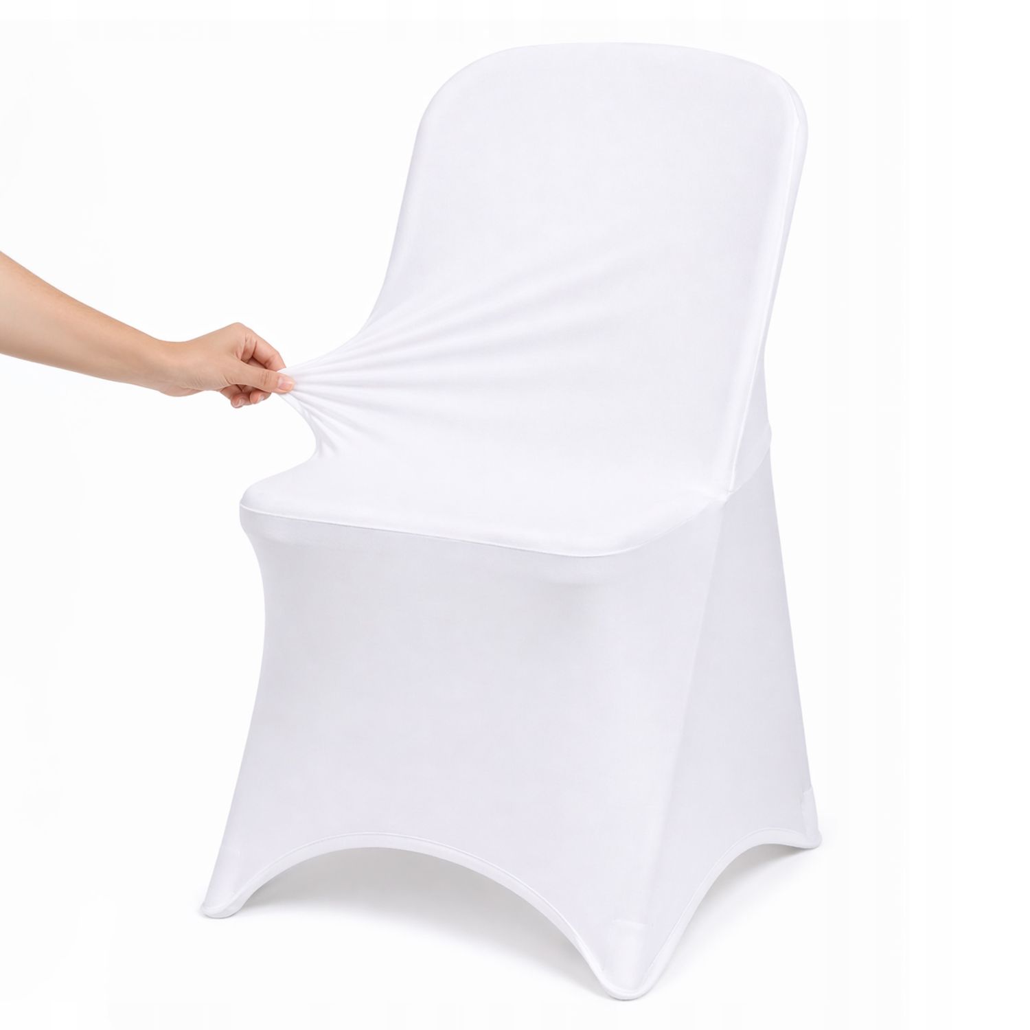 NUFORMA 250 GSM Pokrowiec na krzesło bankietowe biały elastyczny montaż
