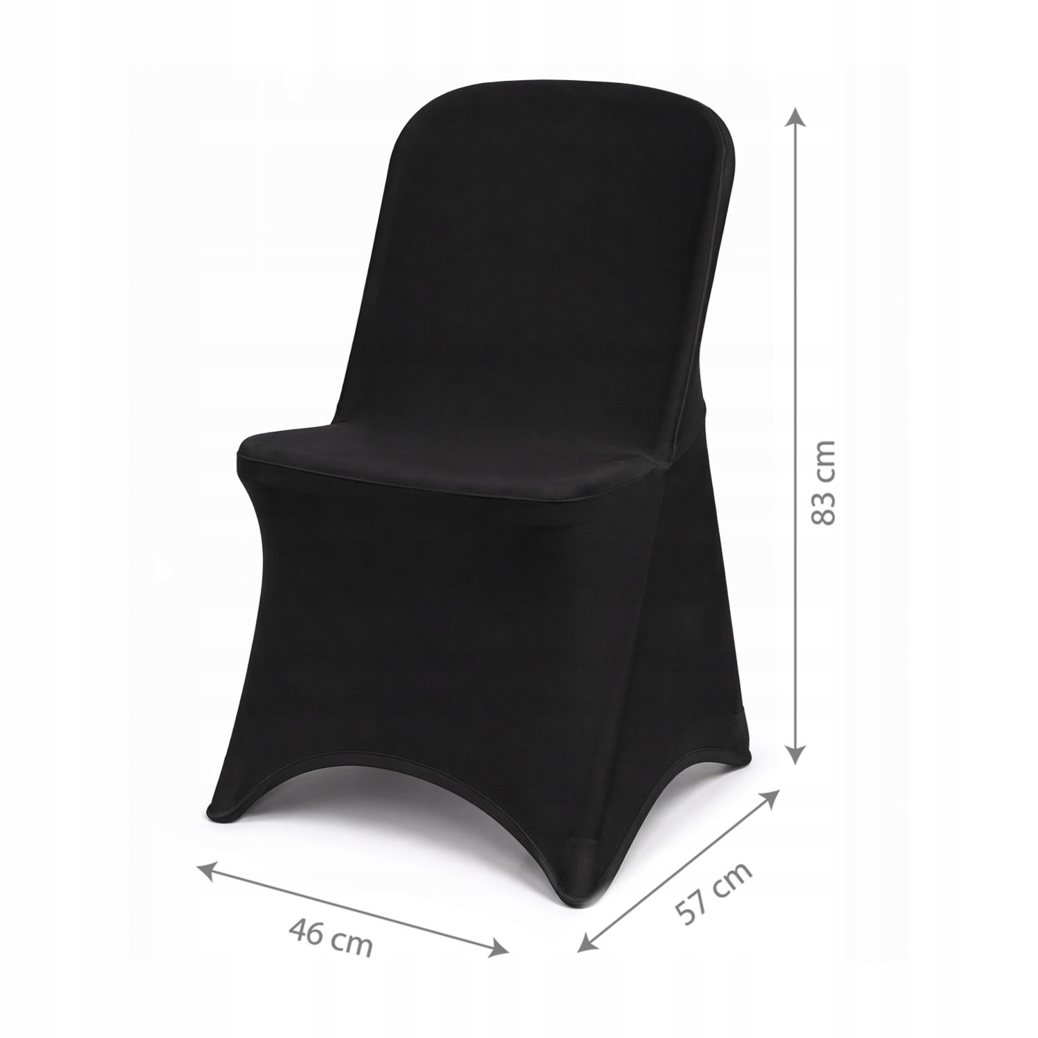 NUFORMA 250 GSM Pokrowiec na krzesło bankietowe czarny elastyczny specyfikacja