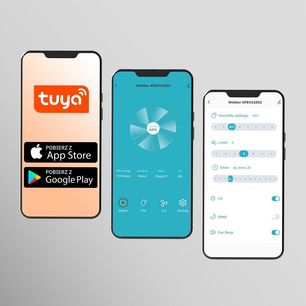 Sterowanie oczyszczaczem Webber przez Wi-Fi
