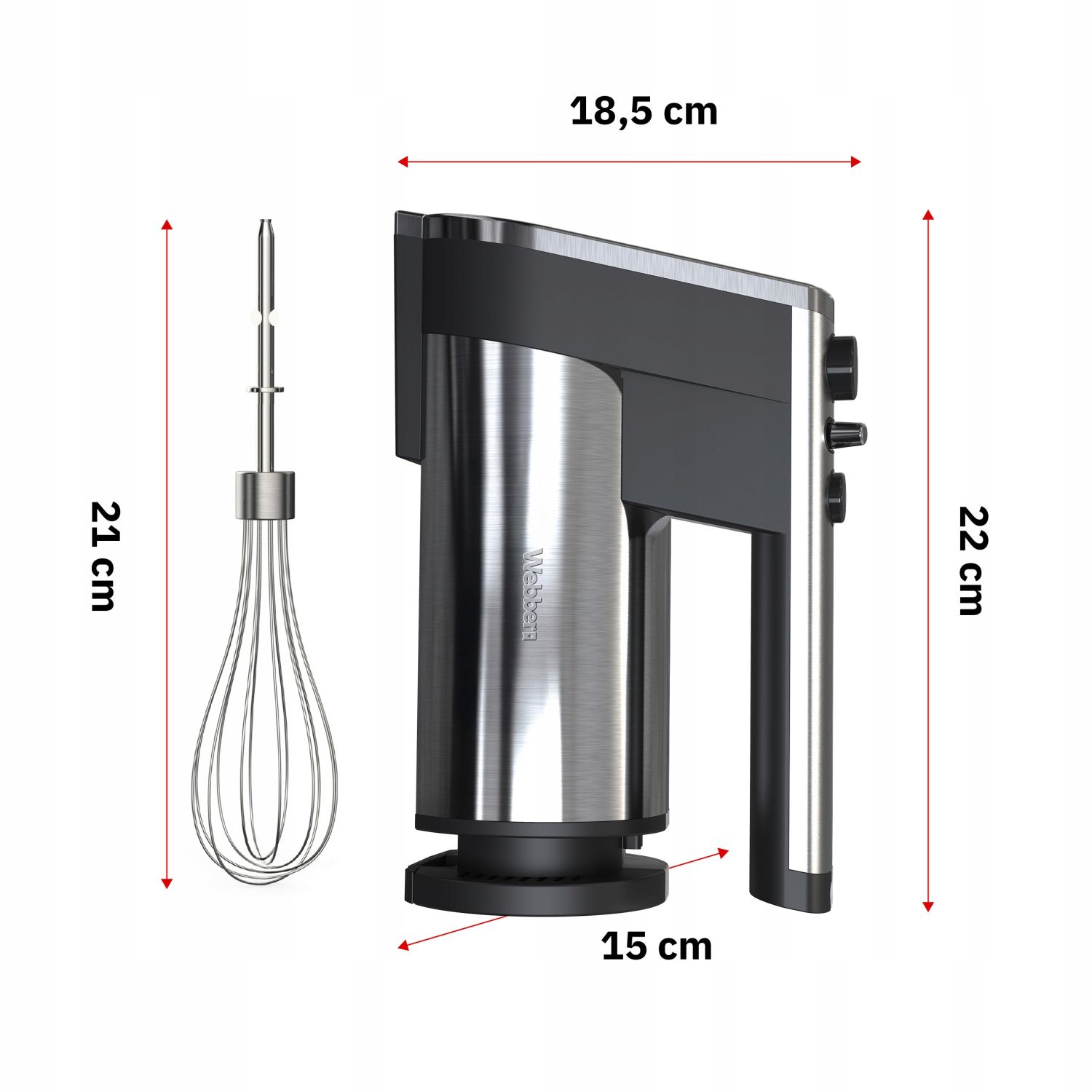 Mikser ręczny Webber HM500 VAUDER INOX 500W (max 780W)