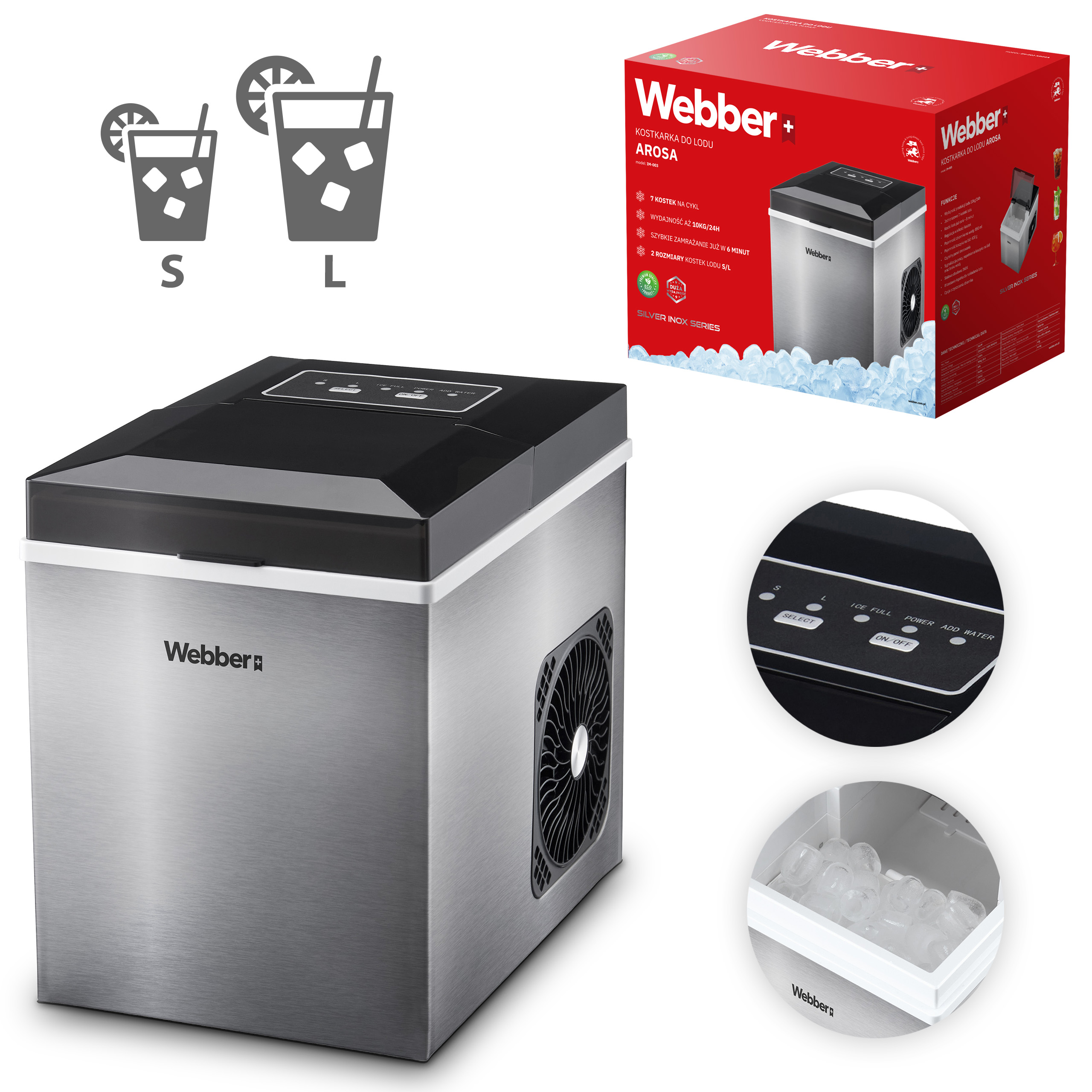 Kostkarka do lodu AROSA Webber IM-003