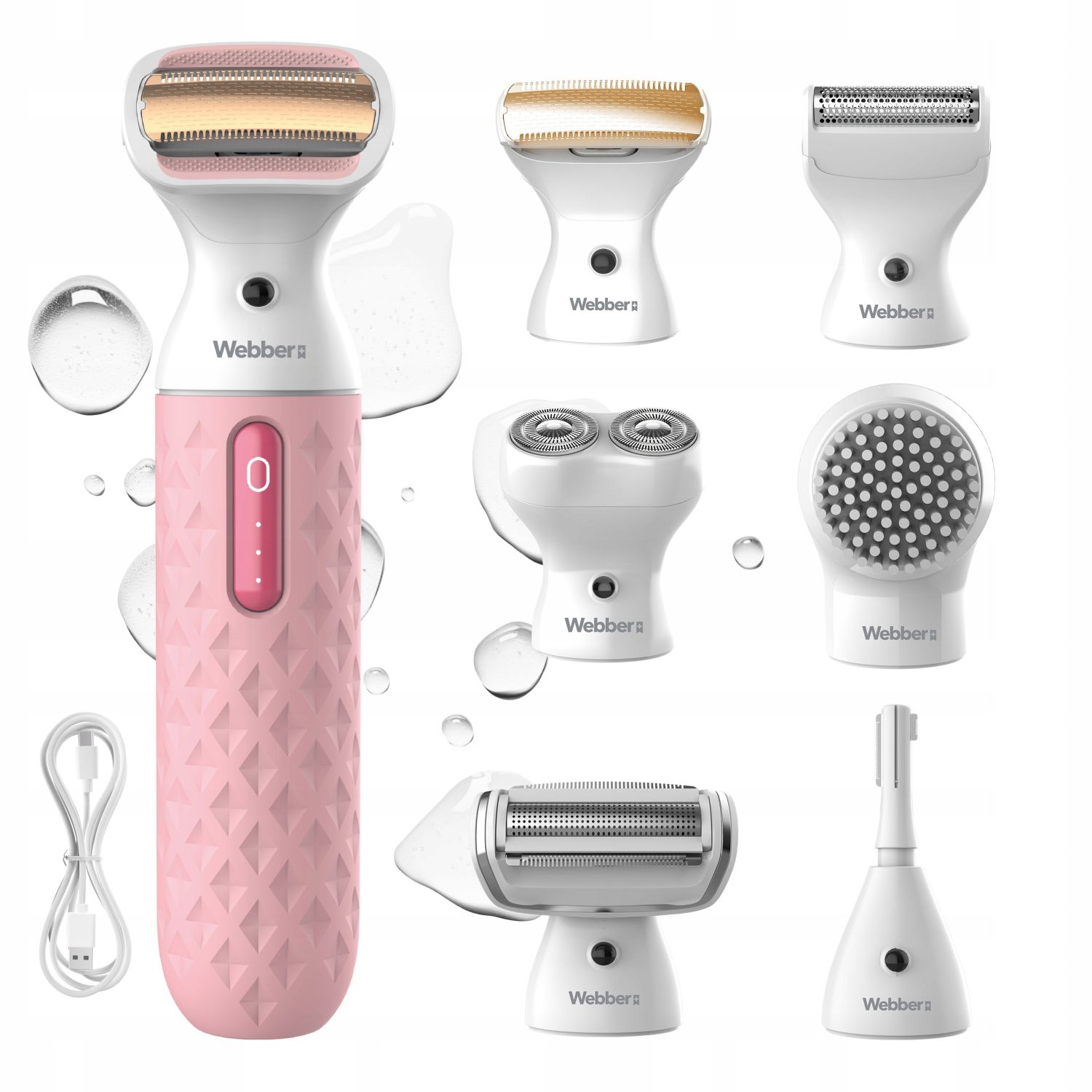 Webber LG400 Golarka damska i trymer 4w1 zestaw zawartość