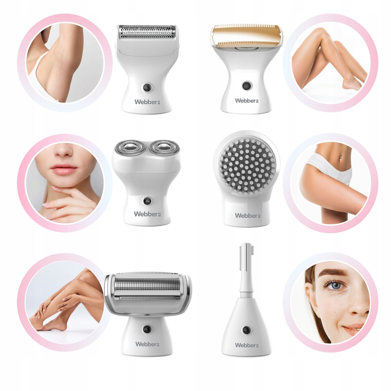 Webber LG400 Golarka damska i trymer 4w1 zestaw