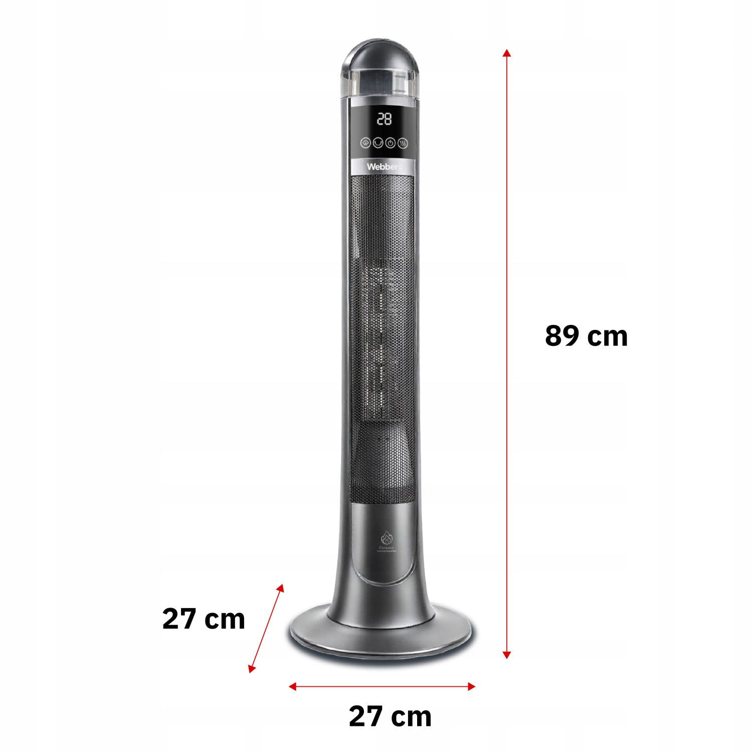 Webber ETNA Graphite Grzejnik ceramiczny kolumnowy z nawilżaczem 2200W