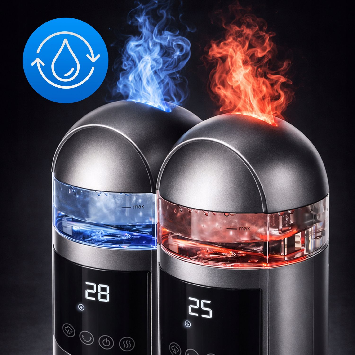 Webber ETNA Graphite Grzejnik ceramiczny kolumnowy z nawilżaczem 2200W