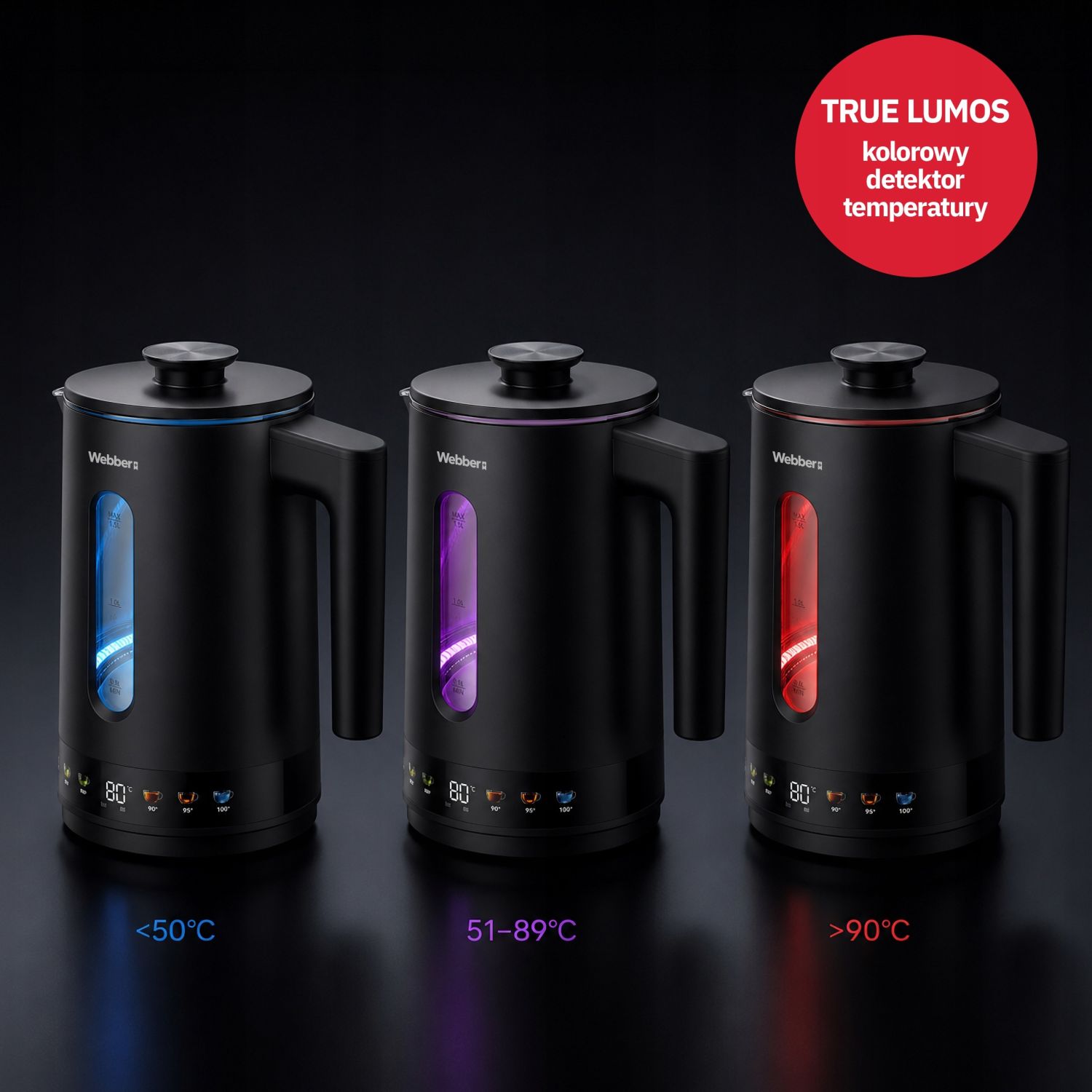 Webber KAVEN WK125 czajnik elektryczny – podświetlenie True Lumos
