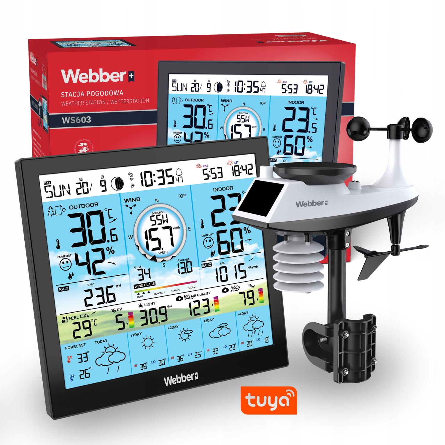 WEBBER WS603 stacja pogodowa WiFi multisensor