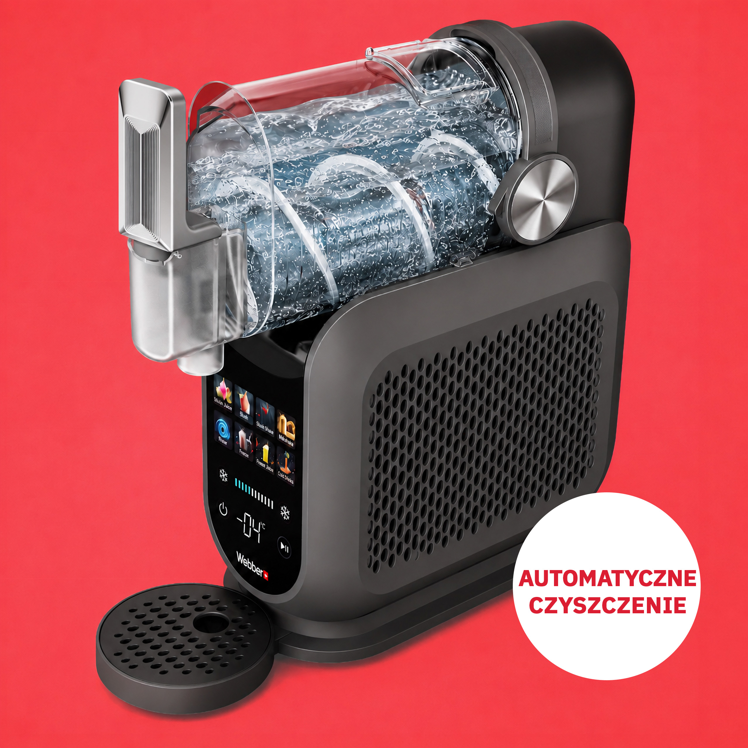 Webber WSM-7 PRO maszyna do slushy, lodów włoskich i mrożonych napojów – wyjmowane elementy do czyszczenia