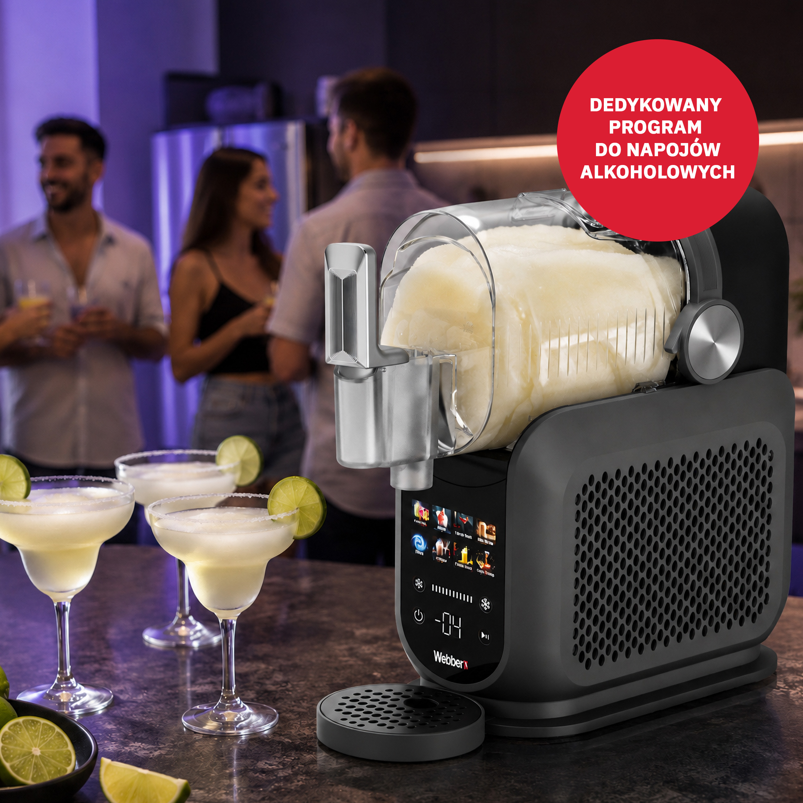 Webber WSM-7 PRO maszyna do slushy, lodów włoskich i mrożonych napojów – mrożone drinki i koktajle